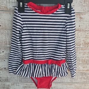 Cat & Jack Red and Blue Striped Swimsuit